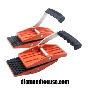 single handle carry clamps on large format porcelain tile